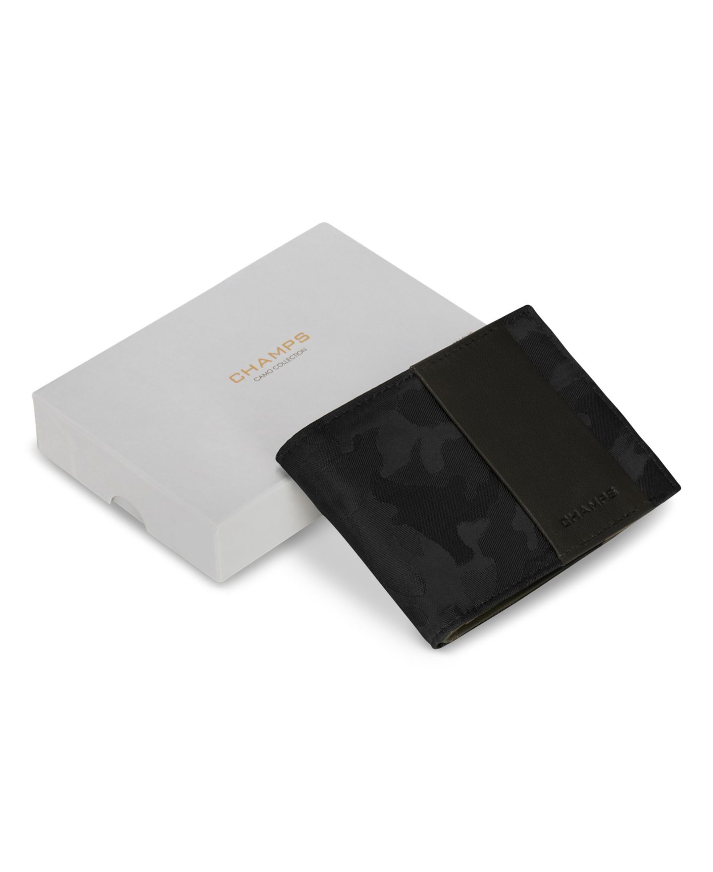 Мужской кошелёк CHAMPS Camo Collection Leather Top Wing Wallet, цвет: Чёрный — фото 5