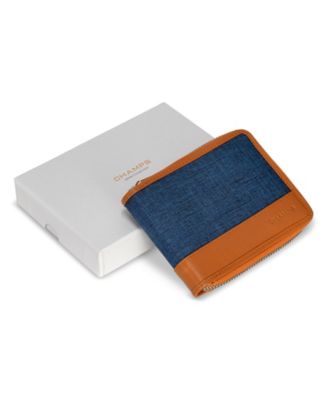 Men's Denim Collection Leather Zip Around Wallet