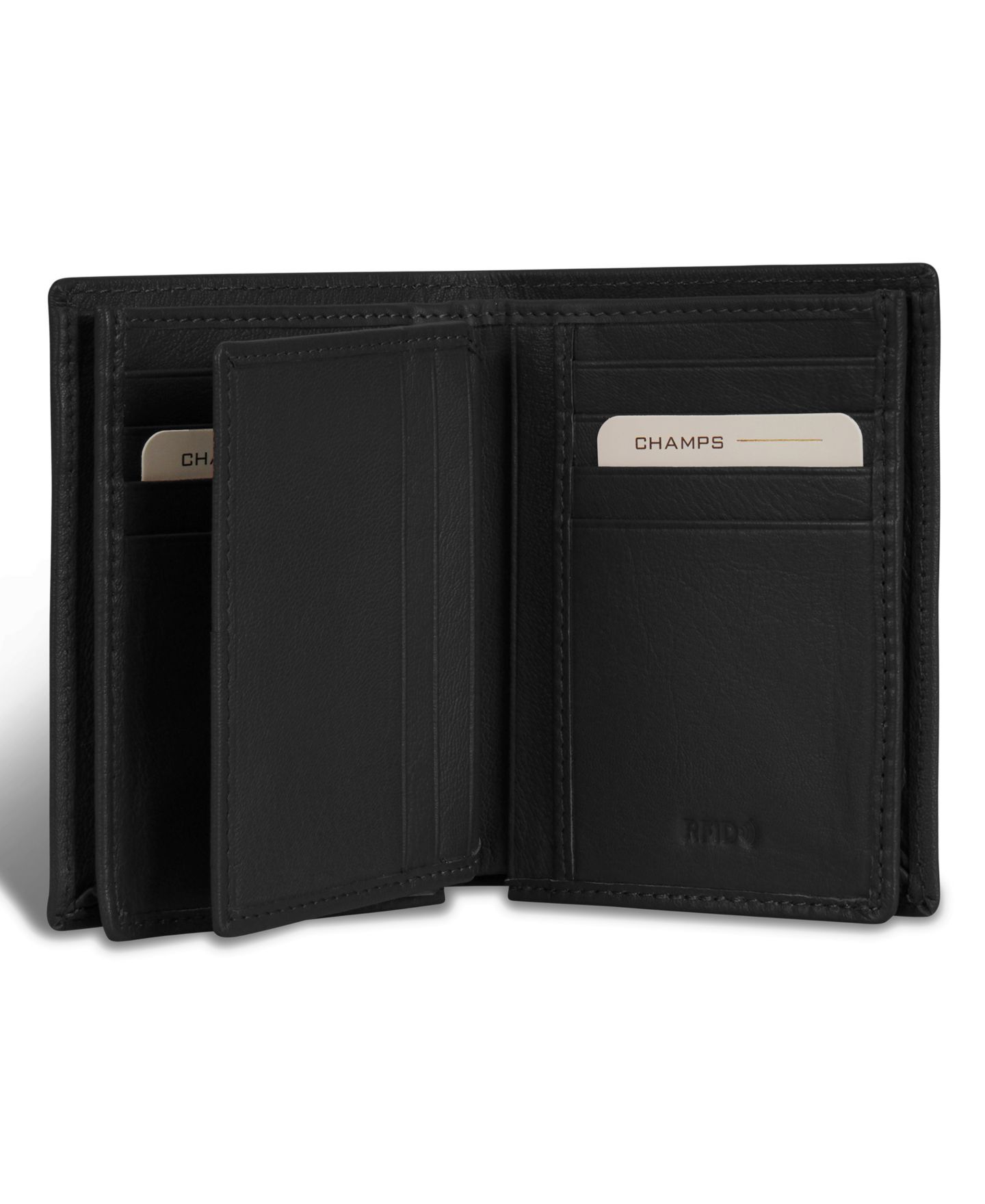 Мужской кошелёк CHAMPS Onyx Collection Leather Vertical Wallet, цвет: Чёрный — фото 4