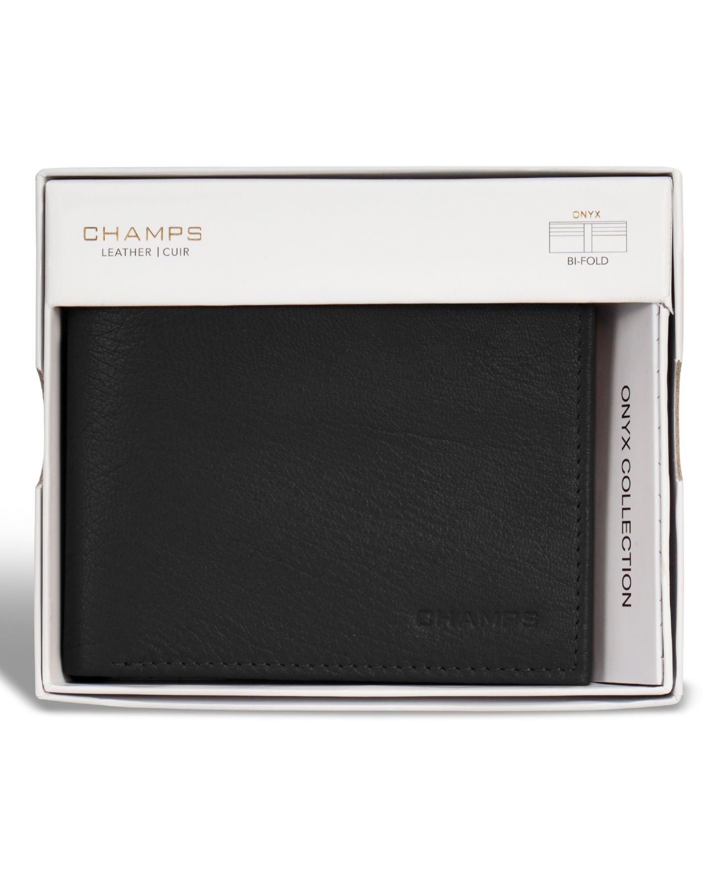 Мужской кошелёк CHAMPS Onyx Collection Leather Bi-Fold Wallet, цвет: Чёрный — фото 5