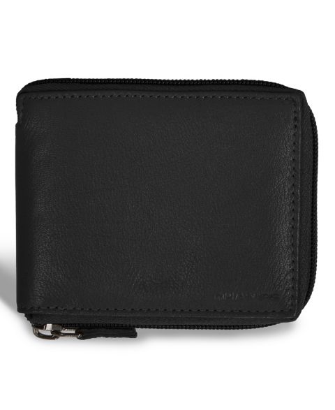 CHAMPS Men's Onyx Collection Leather Zip Around Wallet