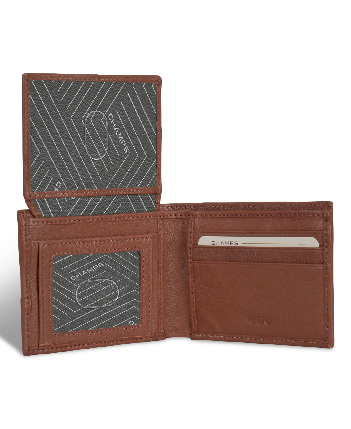 Shop Champs Men's Onyx Collection Leather Access Top Wing Wallet In Brown