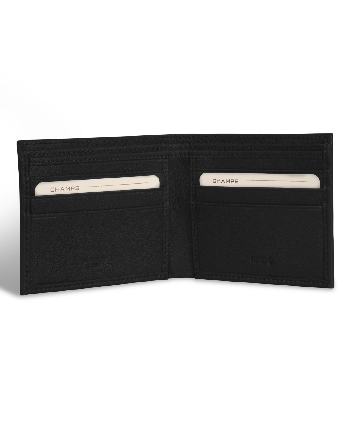 Shop Champs Men's Onyx Collection Leather Bi-fold Wallet In Black