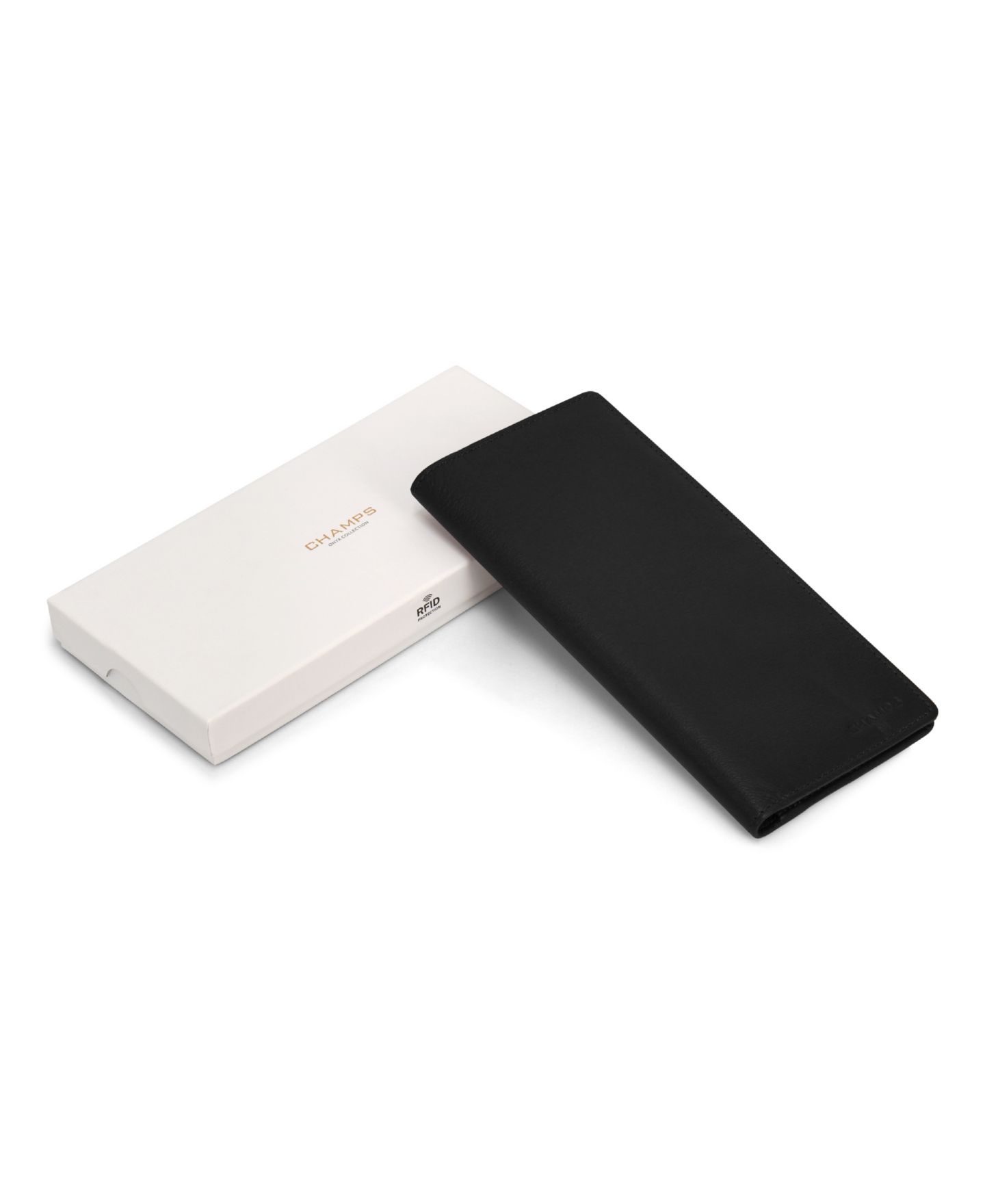 Мужской кошелёк CHAMPS Onyx Collection Leather Breast Wallet, цвет: Чёрный — фото 5