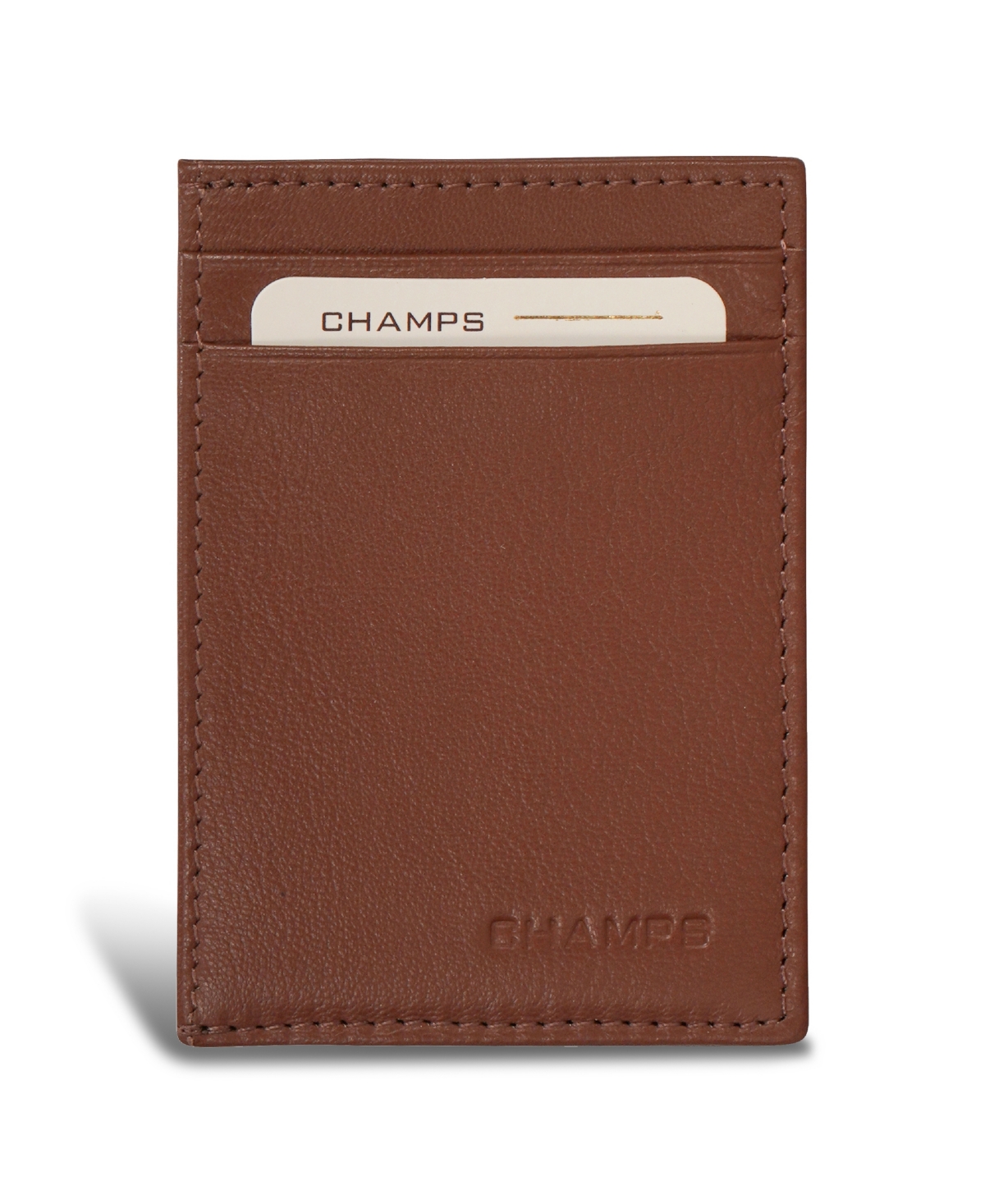 Champs Men's Onyx Collection Leather Mag Hybrid Card Holder In Brown