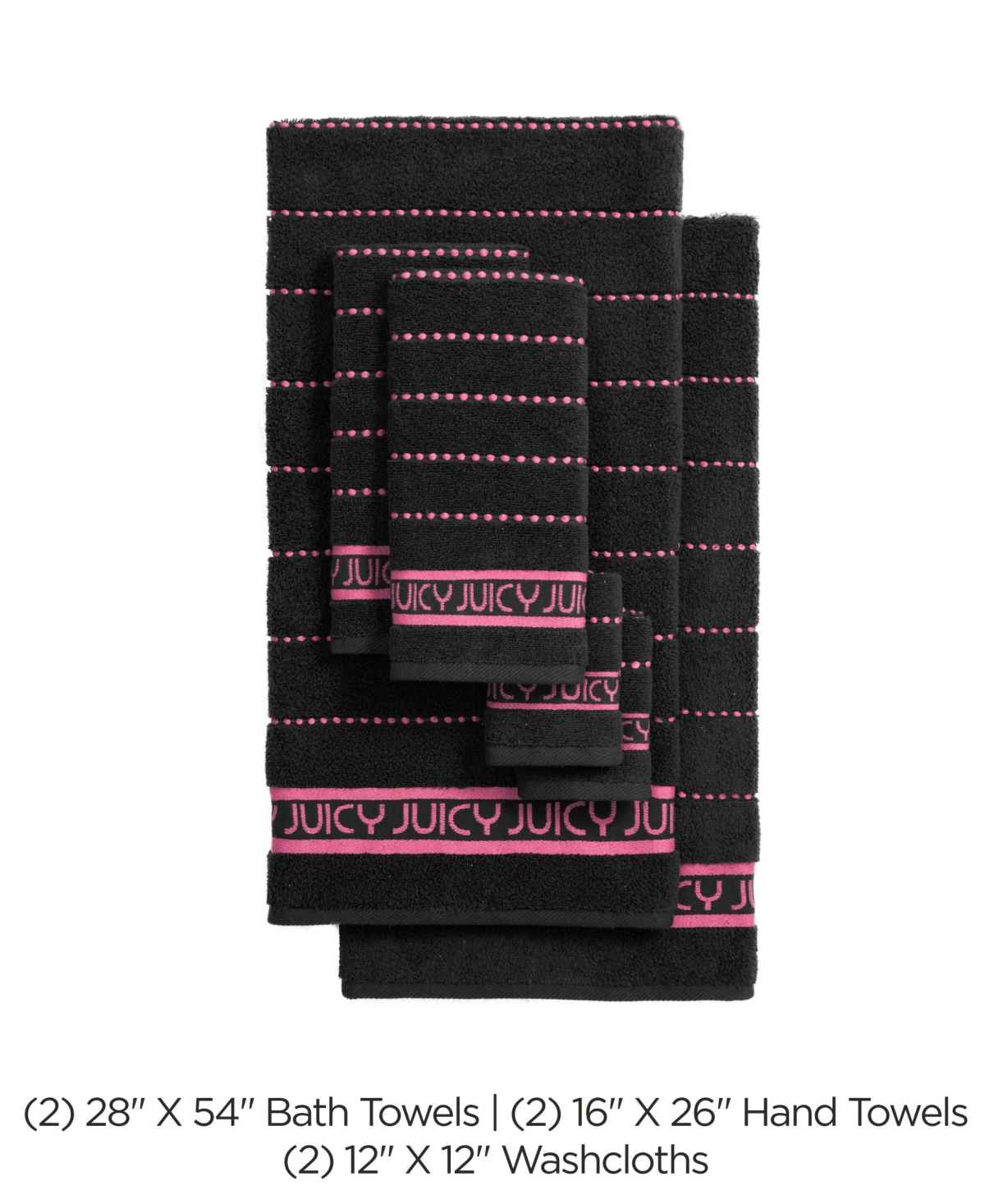 Juicy Couture Stripe Cotton 6-Pc. Bath Towel Set