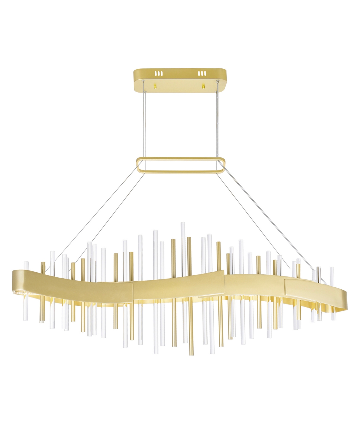 Shop Cwi Lighting 18" Metal Millipede Led Chandelier In Satin Gold