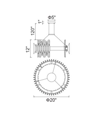 25" Metal Cityscape 12 Light Chandelier