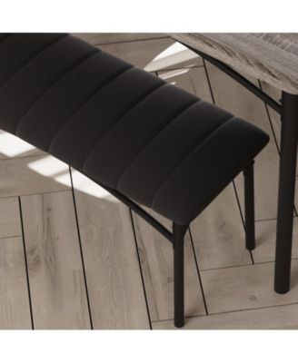 Dining Table Set for 5 Kitchen Table with 2 Upholstered Chairs and Bench 4 Pcs Rectangular Kitchen Table Set for Small Space Apartment Studio,Grey