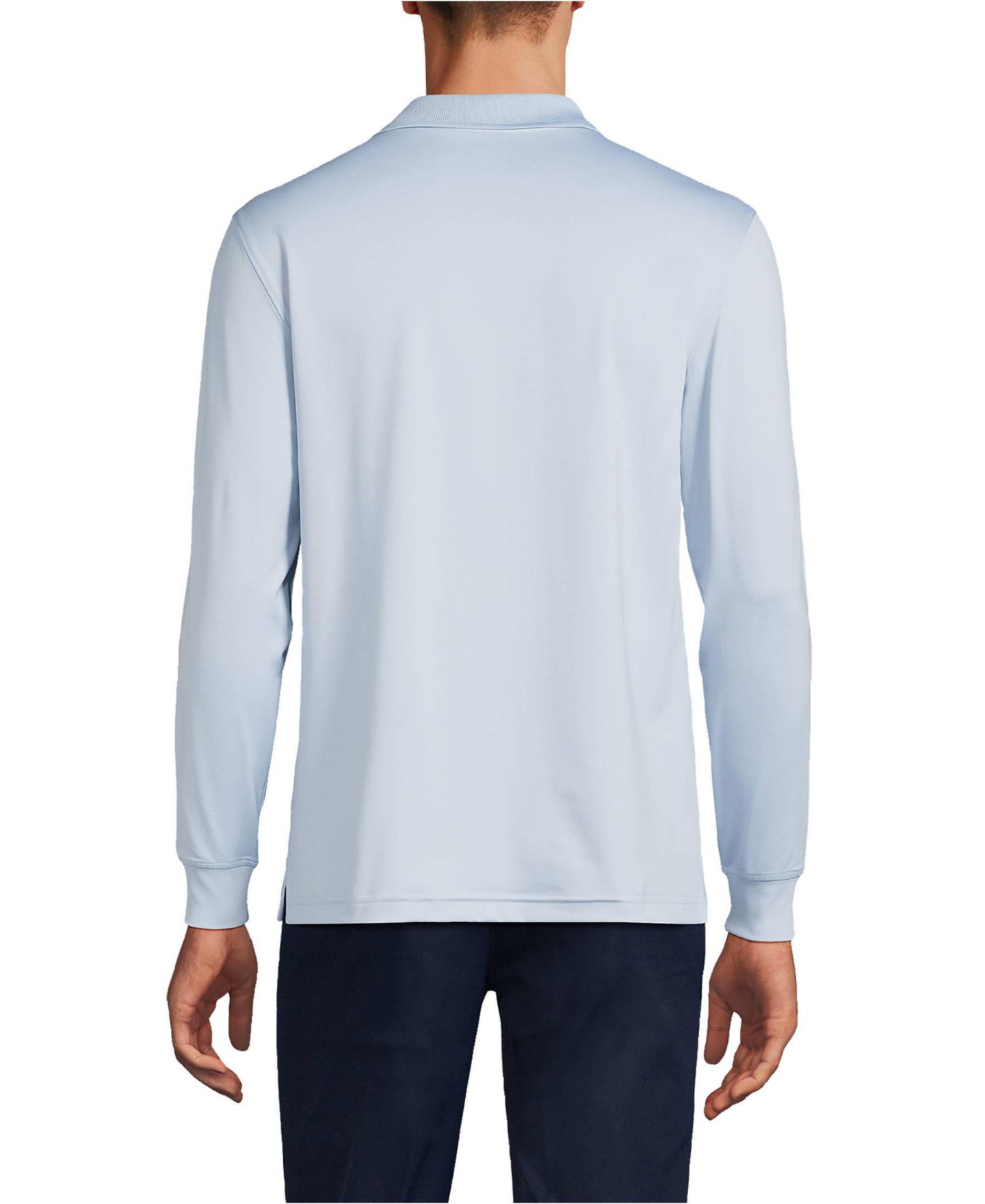 Мужское поло Lands' End Long Sleeve Rapid Dry Polo Shirt, цвет: Синий — фото 3