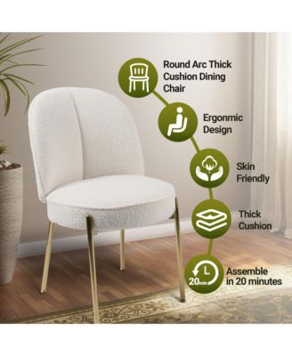 Teddy Set of 2  Fabric Adjustable Foot Nails Upholstered Seating  Dining Chair