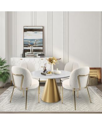 Teddy Set of 2  Fabric Adjustable Foot Nails Upholstered Seating  Dining Chair