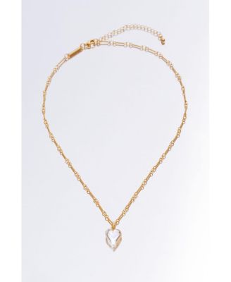 Frost Heart Necklace and Earrings Set