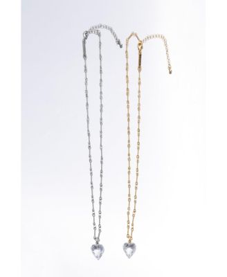 Frost Heart Necklace and Earrings Set