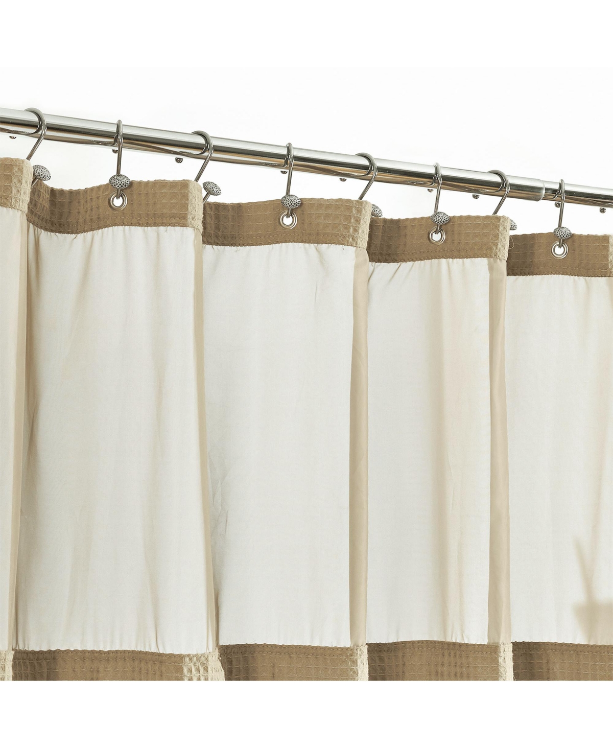 Awesome Home Cotton Blend Soft Waffle Weave Shower Curtain with Snap Liner