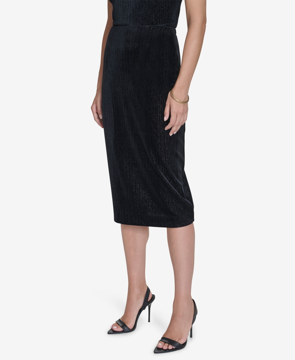 Halston Women's Velvet Pull-On Midi Skirt