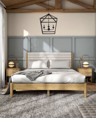 Adin Queen Platform Bed with Boucle Upholstery