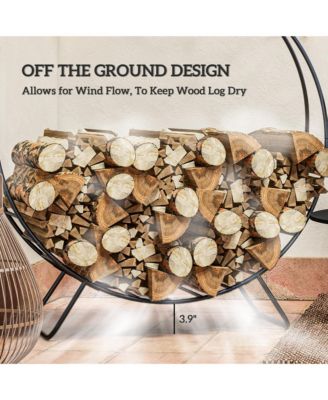 40&amp;#x22; Waterproof Firewood Rack with Cover, Outdoor Indoor Log Rack