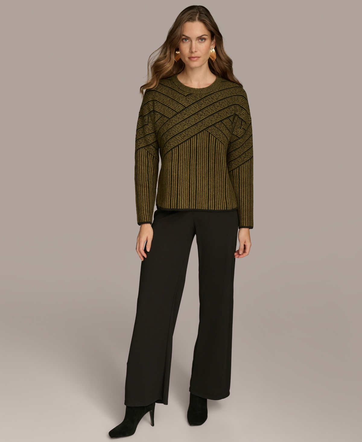 Donna Karan New York Women's Crisscross Crewneck Sweater