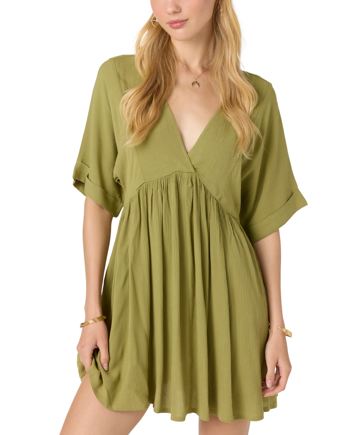 Juniors' Rosemary Essential Woven Mini Dress - Faded Denim