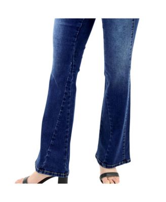 Women's Tummy Control Seamed Detail Flare Wide Leg Jean