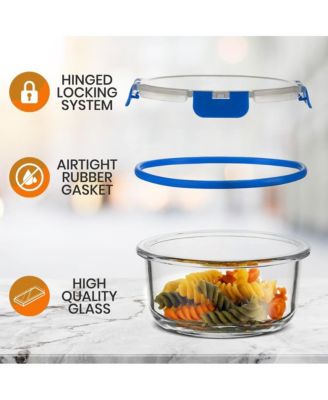 24-Piece Glass Food Storage Container Set with BPA-Free Airtight Locking Lids, Assorted Sizes - NCGLBU