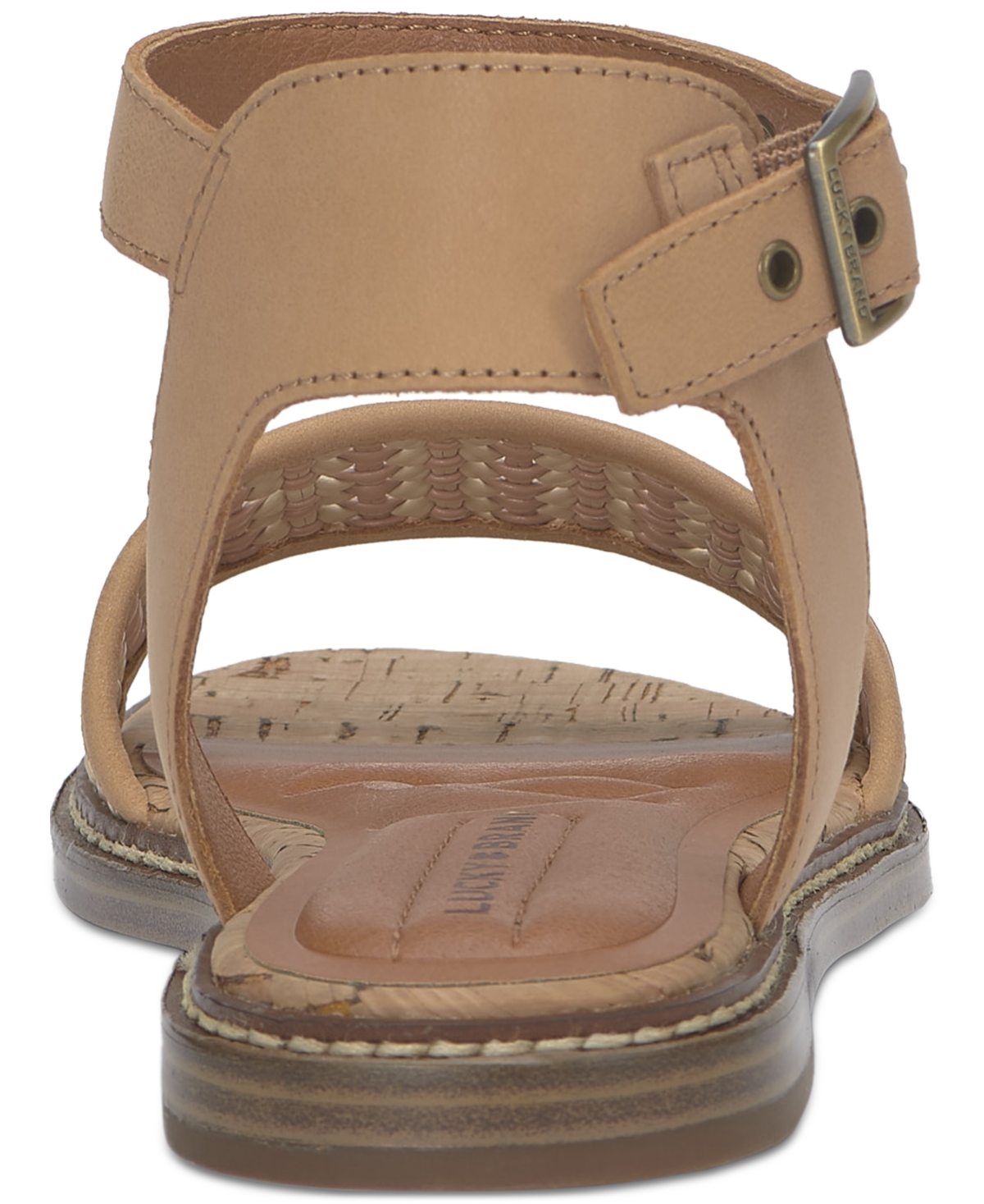 Shop Lucky Brand Women's Kimaya Ankle-strap Flat Sandals In Murex Mix Weave