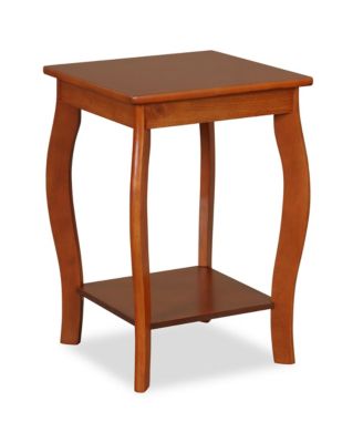 2-Tier Square End Table Narrow Sofa Side Nightstand w/ Storage Shelf & Wood Legs