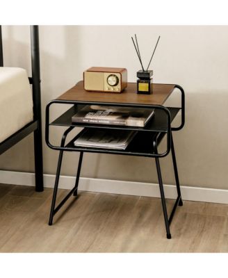 3-tier Side End Sofa Display Table Compact Nightstand for Bedroom Living Room