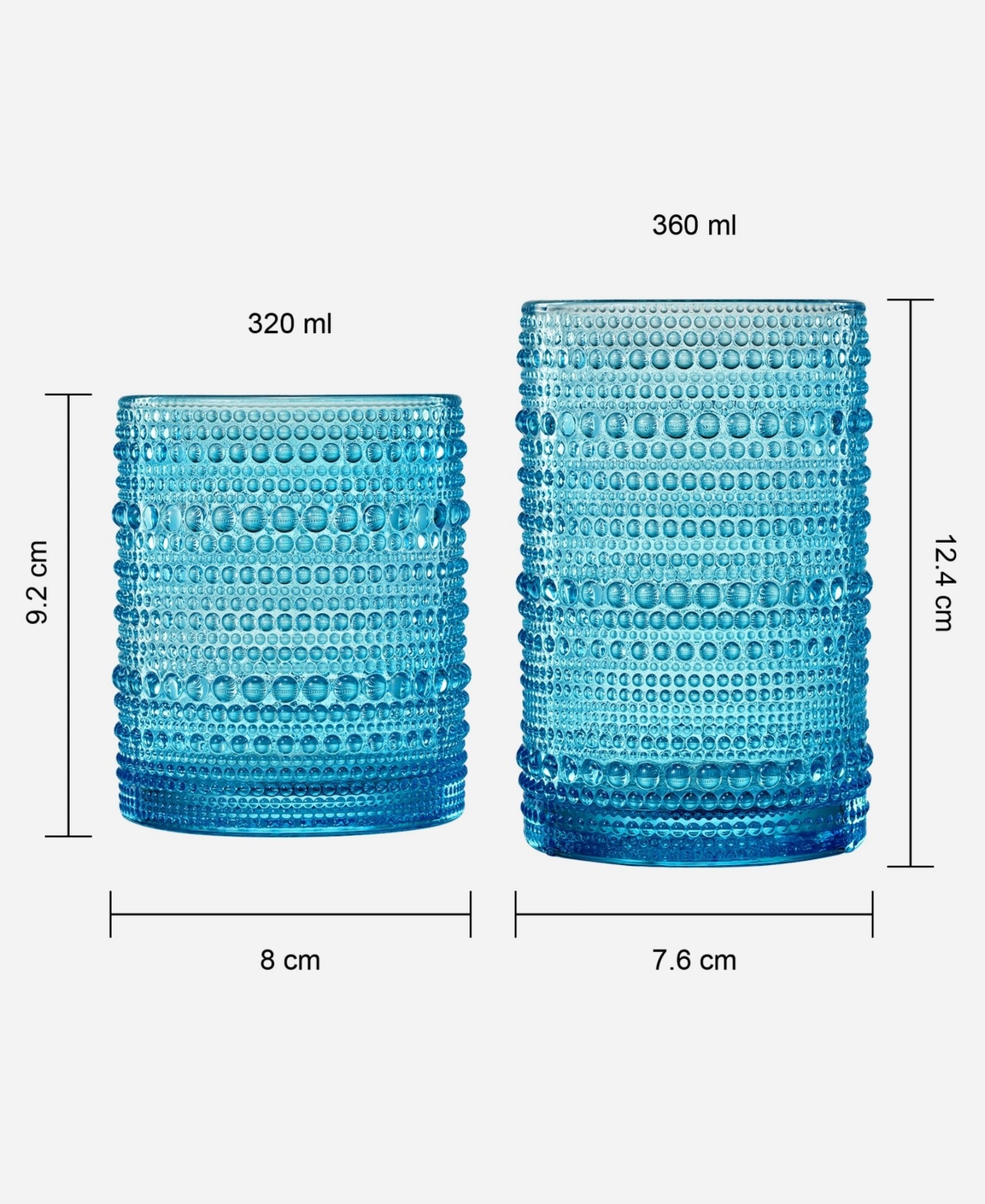 The Wine Savant Hobnail Beaded Colored Drinking Glasses, Set Of 12 In Multicolor