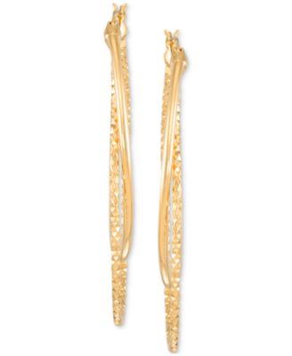 Double Polished Hoop Earrings in 18k Yellow Gold Over Sterling Silver