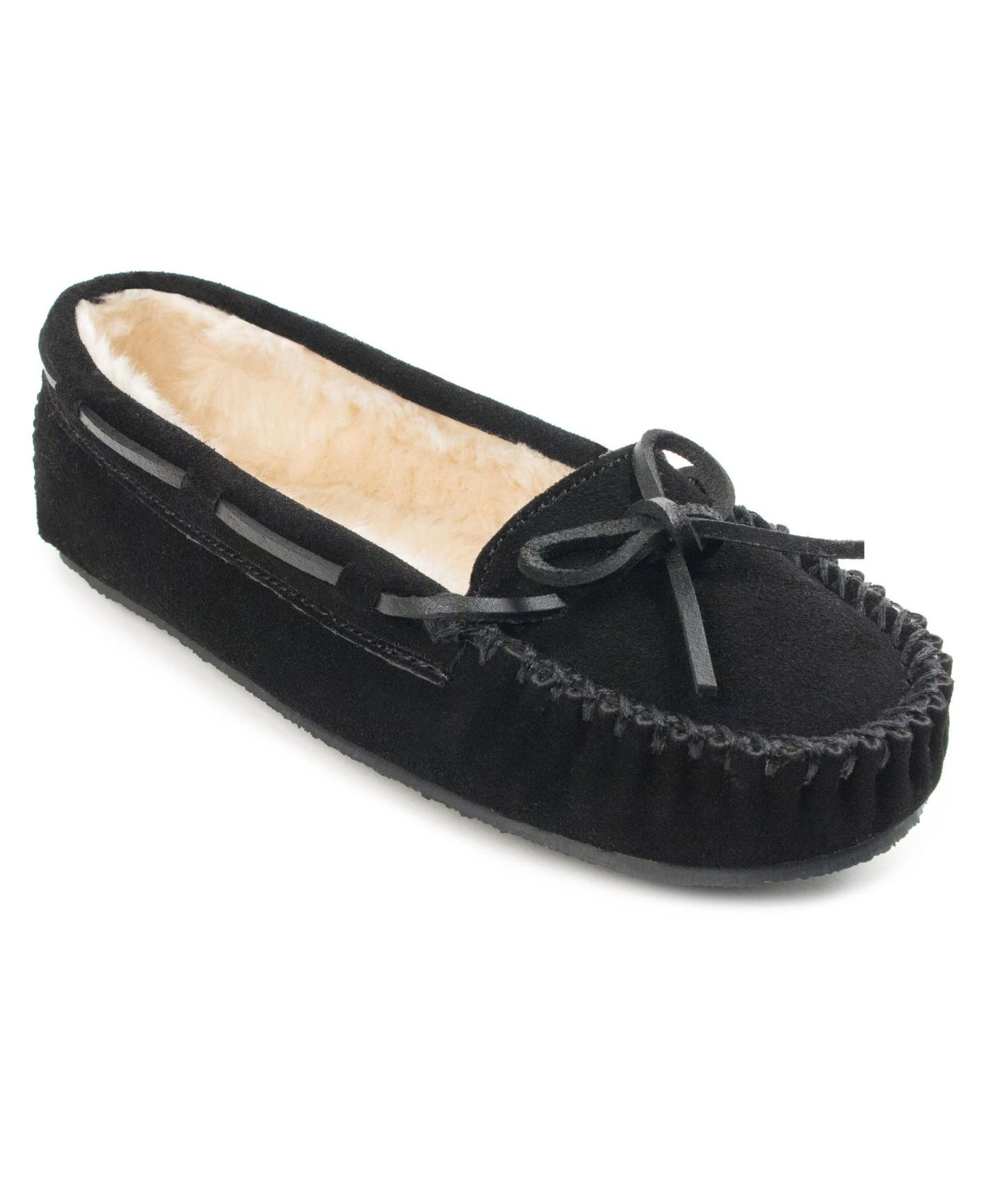 Женские тапочки Minnetonka Cally Wide Width Slippers, цвет: Чёрный — фото 1