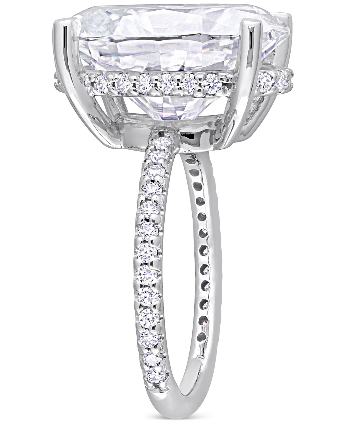Macy's Lab Grown Moissanite Engagement Ring (8 Ct. T.w.) In 10k White Gold In White