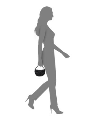 Graduated Crystal Trim Half Moon Clutch