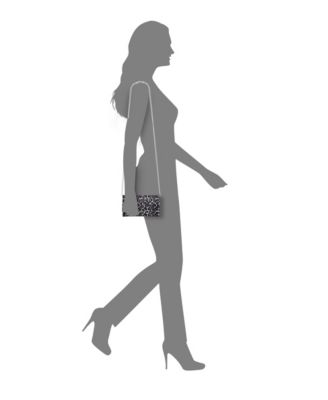 Leopard Print All Over Crystal Envelope Clutch