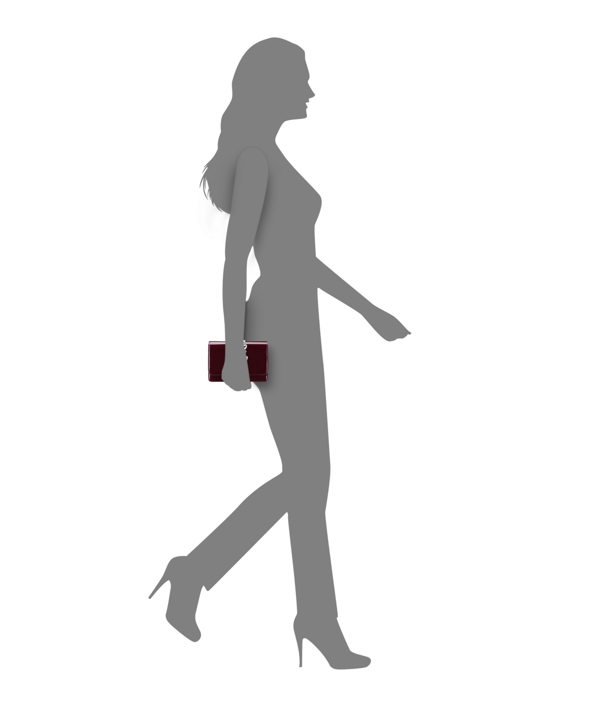 Shop Nina Crystal Embellished Patent Flap Clutch In Bordeaux