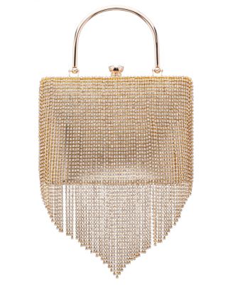 Crystal Chain Cascade Fringe Satchel Bag