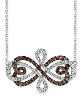 Le Vian - Chocolatier Chocolate Diamond & Vanilla Diamond Pendant Necklace (3/4 ct. t.w.) in 14k Vanilla Gold, 17"