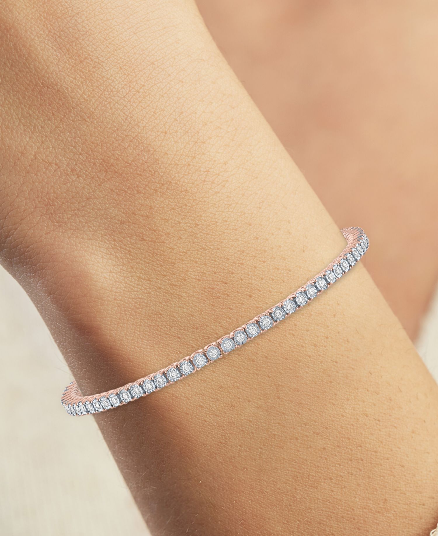 Diamond Tennis Bracelet (1/2 ct. t.w. - 1 ct. t.w.) in Sterling Silver, 14k Gold-Plated Sterling Silver or 14k Rose Gold-Plated Sterling Silver