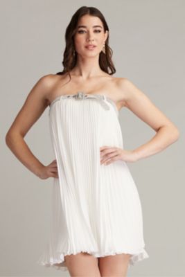 Women's Jemny Pleated Chiffon Trapeze Mini Dress