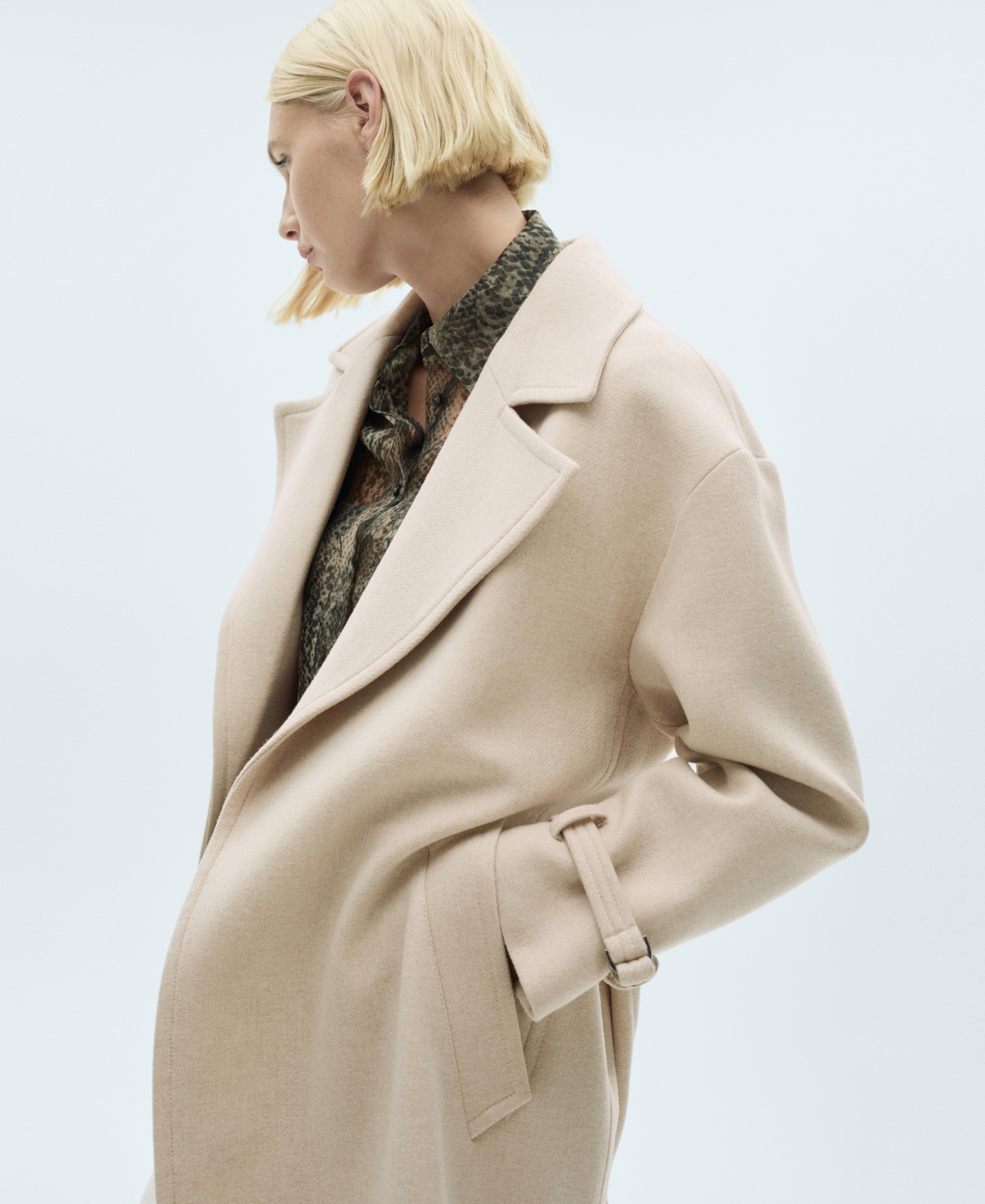 Mango Women's Maxi Lapel Manteco Wool Coat In Light,pastel Gray