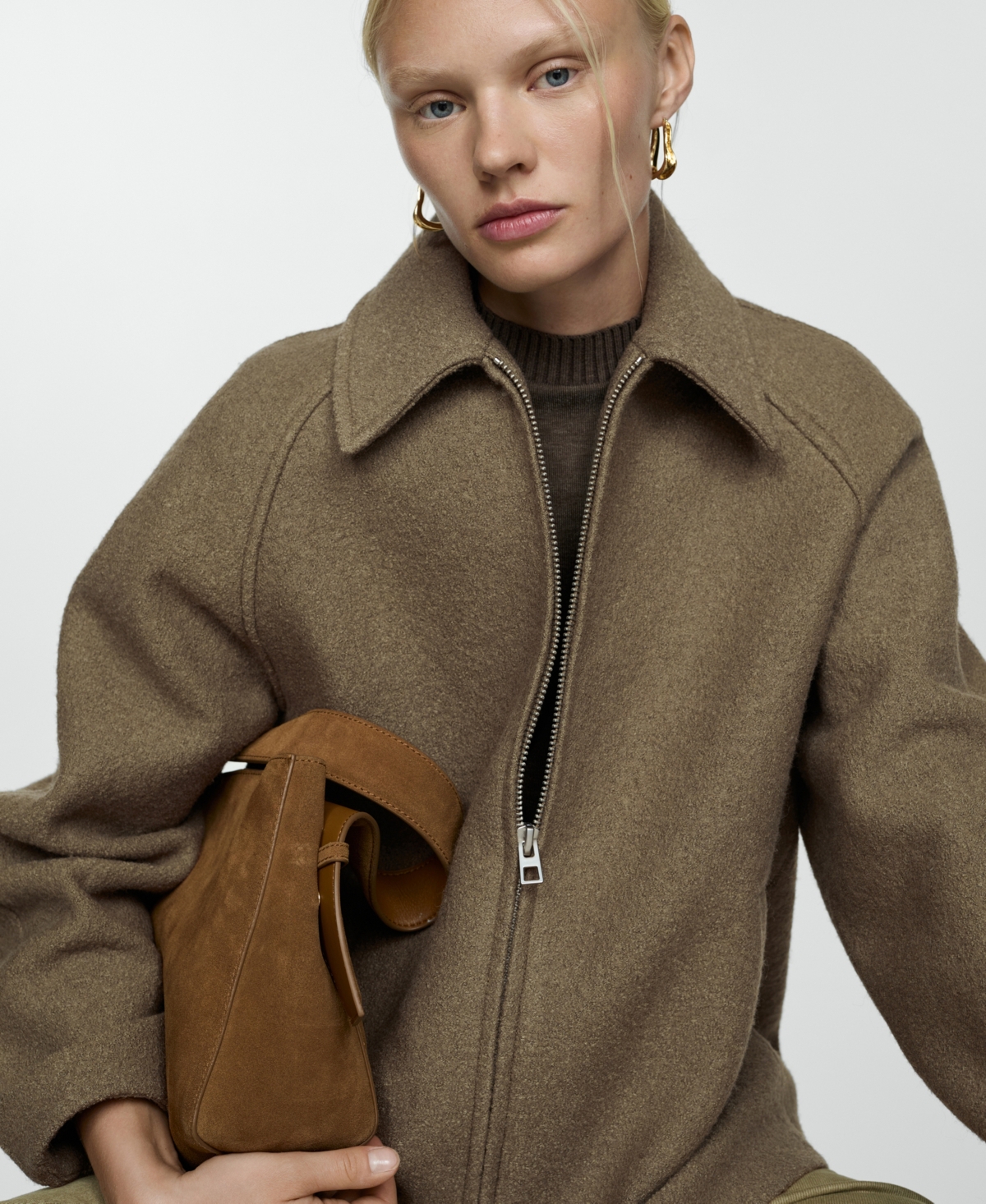 Mango Women's Pocketed Wool-Blend Jacket