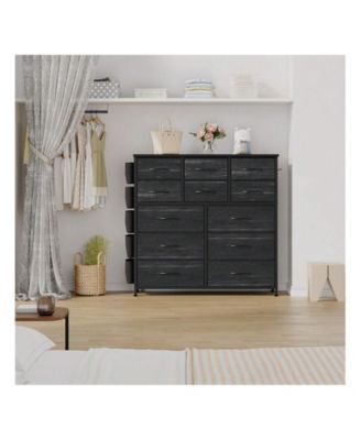 Dresser For Bedroom With 12 Drawer, Dressers & Chests Of Drawers For Hallway, Entryway, Storage Organizer Unit With Fabric, Sturdy Metal Frame