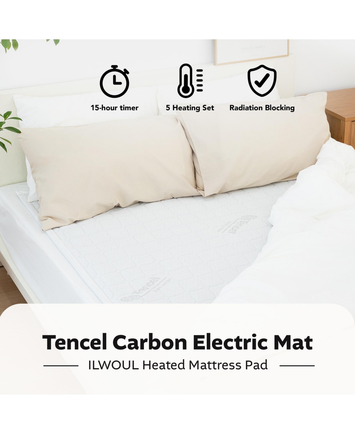 Tencel Kproduct4u Carbon Electric Mat, Double Size, 55.1