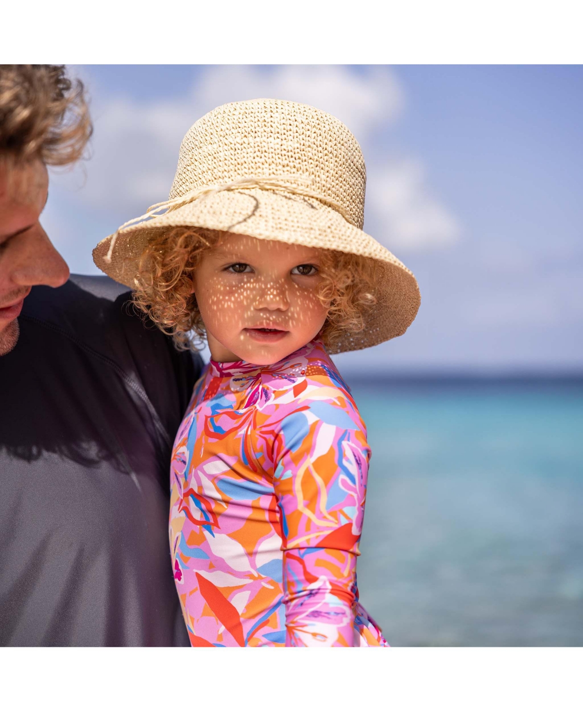 Snapper Rock Girls Blooming Sunset Sustainable Ls Skirt Surf Suit