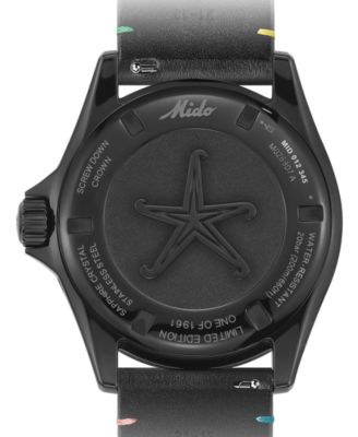 Men's Swiss Automatic Ocean Star Decompression Timer 1961 Black PVD Stainless Steel Mesh Bracelet Watch 41mm