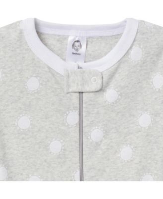 Baby Girls Snug Fit Footless Sleep & Play, 3-Pack, Moose & Trees