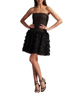 【Tadashi Shoji】Lula Flower Embellished Mini Dress Tadashi Shoji Women's Lula Flower Embellished Mini Dress