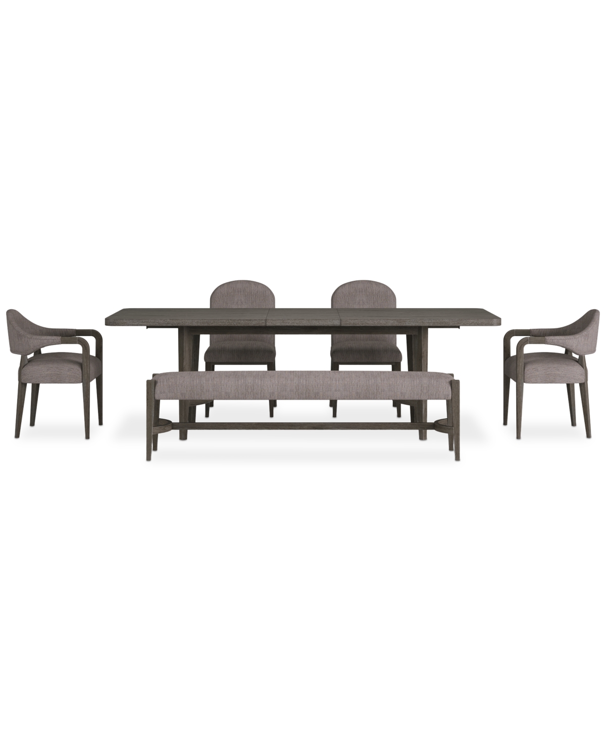 Macy's Griffith 6 Pc. Rectangular Dining Set (table, 2 Side Chairs, 2 Arm Chairs & Bench), Created For Macy In Dark Gray