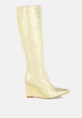 Womens Bar Zone Tear Shaped Faux Leather Boots